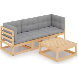 vidaXL Garten-Lounge-Set 4-tlg. beige