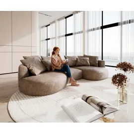 DeLife Big-Sofa Mikrofaser 3-Sitzer Grau