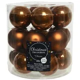 Christmas Decorations Weihnachtskugeln Glas 4cm x 18 Stück kleine Christbaumkugeln kupferbraun