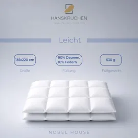 HANSKRUCHEN GmbH Hanskruchen Nobel House Daunendecke, Leicht, 90% Daunen / 10% Federchen, 135 x 220 cm