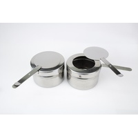 Gastro-Bedarf-Gutheil Ersatz Brennpastenbehälter aus Edelstahl für Brennpaste Chafing Dishes Fondue Speisewärmer (2er Pack)