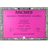 ARCHES Aquarellpapier im Block x cm, 4-seitig geleimt, 300g/m2 Satiniert) 20 Blatt naturweiß