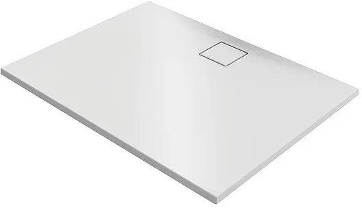 Duschwanne Hüppe EasyFlat 1000 x 52 x 900 mm, Mineralguss, Ablauf lange Seite, weiß matt - EF0107083