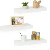 Relaxdays Wandregal 3er Set 38 x 15 cm Weiß