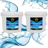 HAF® Pool Chlor Multitabs 5 in 1 | 10 kg | Langsam lösliche 200g Multi Chlortabletten mit 5 Phasen zur Pflege & Reinigung für kristallklares Poolwasser - Qualität: Made in Europe - Menge: 2 x 5 kg