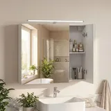 VASAGLE Spiegelschrank 70 cm weiß