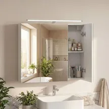 VASAGLE Spiegelschrank 70 cm weiß
