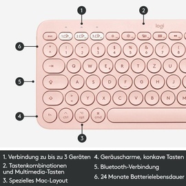 Logitech K380 für Mac DE rosa