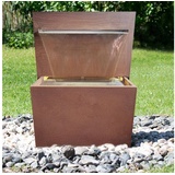 Köhko bepflanzbarer Wasserfall-Brunnen mit LED-Beleuchtung Höhe 92 CM Wasserspiel aus Cortenstahl/Edelstahl 31007
