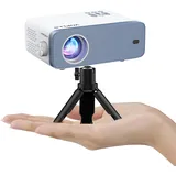 Mini Beamer, VOPLLS 12000L Beamer Full HD 1080P Unterstützt, Tragbar Video Projektor mit 50% Zoom, Heimkino Beamer für Handy Phone, Tablet/Laptop/PC/TV-Box