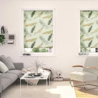 Lichtblick Rollo Klemmfix, ohne Bohren, blickdicht, Fir Branches grün