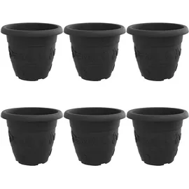 vidaXL Blumentopf 6 pcs Schwarz Ø 34 x 28 cm