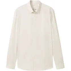 TOM TAILOR DENIM Herren Strukturiertes Hemd, weiß, Uni, Gr. XXL