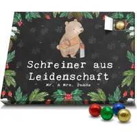 Mr. & Mrs. Panda Schoko Adventskalender Schreiner Leidenschaft - Schwarz - Geschenk, Rente, Dankeschön, Danke, Schokoladen Adventskalender - Schwarz