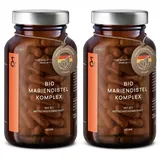 2er Set - Bio Mariendistel Artischocken Komplex hochdosiert - 240 Kapseln für 120 Tage - Mariendistel Kapseln mit Artischocken Extrakt - Reich an Silymarin & Bitterstoffen - Vegan