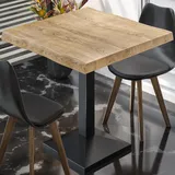 PPA | Bistrotisch Baumkante | B:T:H 70 x 70 x 81 cm | Eiche / Schwarz | Quadr...