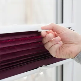 K-HOME "Klemmfix Pisa" Gr. 2, rot Bordeaux B:50cm H:130cm, Obermaterial: 100% Polyester, Plissees, Crushed-Optik