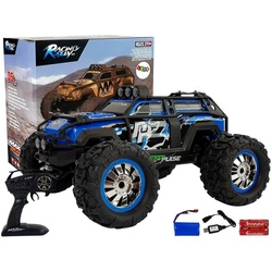 LEAN Toys Spielzeug-Auto Rallye Auto ferngesteuert blau Fahrzeug Monster Truck Spielzeug RC blau