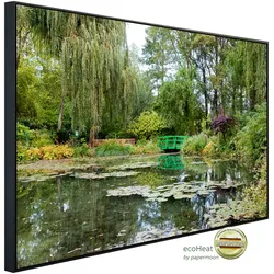 PAPERMOON Infrarotheizung "Monets Garten", bunt (kunstmotiv im aluminiumrahmen), B/H/T: 120cm x 75cm x 3cm, 900 W, Heizkörper, sehr angenehme Strahlungswärme