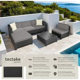 Tectake Aluminium Rattan Lounge schwarz