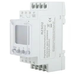 RELTECH Digitale Zeitschaltuhr RZSD2, 230 V, DIN-Schiene, 2 Kanal