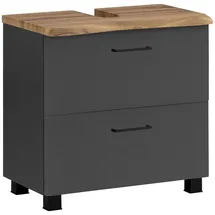 WELLTIME Waschbeckenunterschrank WELLTIME "Trento, verschiedene Ausführungen und Farben", grau (grau matt, baumkante), B:60cm H:54cm T:35cm, Holzwerkstoff, MDF, Schränke, Waschbeckenunterschrank, Badmöbel, Breite 60 cm, Beckenunterschrank auf Füßen, Made in