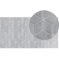 Beliani Kunstfellteppich Thatta Grau 80 x 150 cm