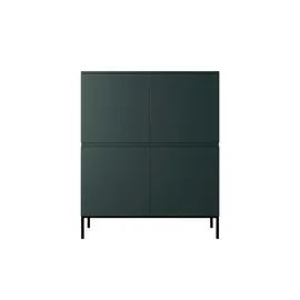 Selsey Highboard 100 x 122 cm Dunkelgrün / Schwarz