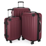 Hauptstadtkoffer - SPREE - 3er Trolley-Set Rollkoffer Reisekoffer, (S, M L) Koffer-Set, 4 Doppel-Rollen, , Burgund