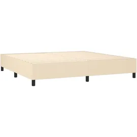 vidaXL Boxspringbett mit Matratze Creme 200x200 cm Stoff