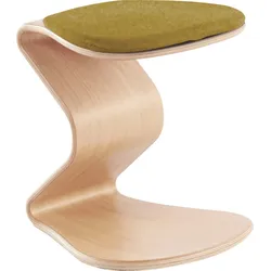 Sitzhocker MAYER SITZMÖBEL "1115", gelb (senfgelb), B:30cm H:39cm T:33cm, 100% reine Schurwolle, Hocker, NEST NATURE Hocker small mit flachem Kokos-Sitzpolster 1115