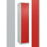 C+P Spind Classic PLUS, 1 Abteil, HxBxT 185x40x50cm, Zylinderschloss, Hellgrau/Rot von PROREGAL