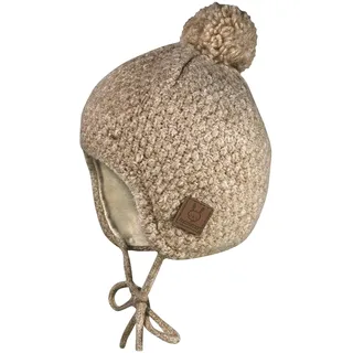 Maximo Bommelmütze weiche Wollmischung, Bommel, Bindeband, gefüttert braun