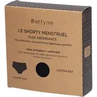 BERTYNE Le Shorty Menstruel - Coton bio Flux abondant Taille XXS Noir Culotte Menstruelle 1 pc(s)