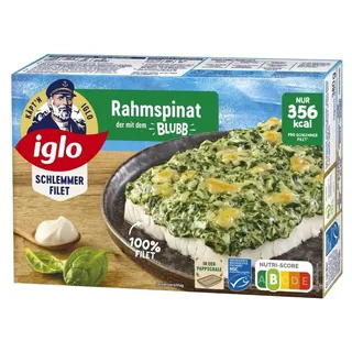 Iglo MSC Schlemmerfilet Rahmspinat - der mit dem Blubb 380 g