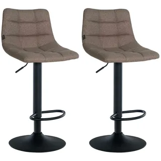 CLP 2er Set Barhocker Jerry Stoff I Höhenverstellbarer Barstuhl I 360° Drehstuhl Mit Rückenlehne I Hocker Mit Fußablage