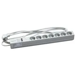 Schneider Electric NSYAPU19S7FA Actassi, 1HE Stromverteilerschiene, 7 Steckdosen+Filter 19P VDE