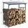 GRASEKAMP Kaminholzregal Stahl 185 x 70 x 170/185 cm grau