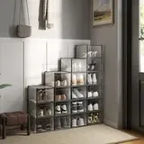 Schuhboxen, 18er Set, Schuh-Organizer aus Kunststoff