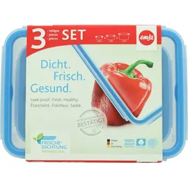 Emsa Frischhaltedose Clip & Close blau 0,55 l 3-teilig