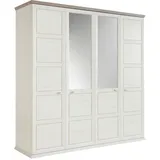 hom'in Hom`in Drehtürenschrank Grau, Weiß, Metall, 2 Fächer, 205x209x60 cm, Typenauswahl, Beimöbel erhältlich, in verschiedenen Größen Holzdekoren erhältlich, Schlafzimmer, Kleiderschränke, Drehtürenschränke