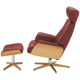 Möbel Kraft Drehsessel Air Leder 80 x 106 x 78 cm Rot mit Relax-Funktion