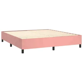 vidaXL Boxspringbett mit Matratze Rosa 160x200 cm Samt vidaXL