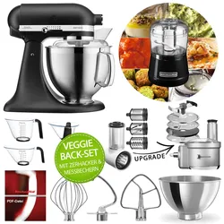 KitchenAid Küchenmaschine Artisan 5KSM185PS Veggie Back-Set Gusseisen Schwarz