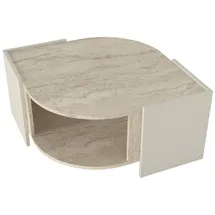moebel17 Couchtisch Marbel Beige Granit Optik