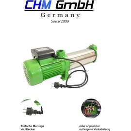 chm GmbH® Kreiselpumpe 1,1 KW 5400 L/h 6,5 Bar Druck Gartenpumpe Edelstahl