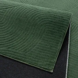 The CarPET Teppich THE CARPET "Rio", dunkelgrün, B:80cm H:8mm L:150cm, Polyester, Teppiche, Teppich, weicher Wohnzimmer Teppich rutschfest 3D-Optik