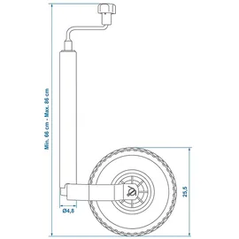 PRO PLUS Stützrad 48mm Kunststofffelge mit PU-Reifen,