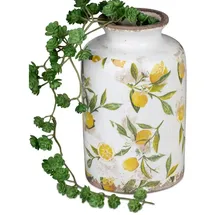 Formano Dekovase Vintage Lemon, Obstschale mit Zitronen weiß