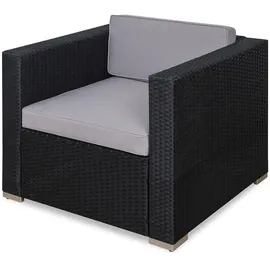 Svita Rattan Sessel Ergänzung Zubehör Polyrattan Couch California Lugano Schwarz
